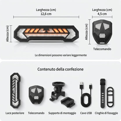 Vialuce – Luce Posteriore per Bici con Proiezione a Freccia