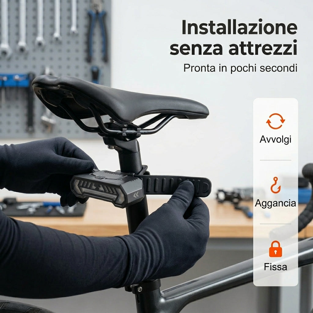 Vialuce – Luce Posteriore per Bici con Proiezione a Freccia